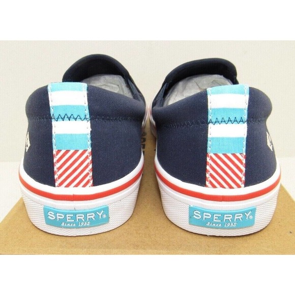 Womens Sperry Top-Sider Crest Twin Gore Twisted Navy Textile Slip-On Sneaker NWT - Picture 4 of 5
